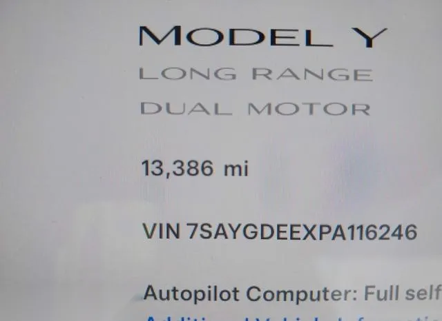 7SAYGDEEXPA116246 2023 2023 Tesla Model Y- Awd/Long Range Du 7