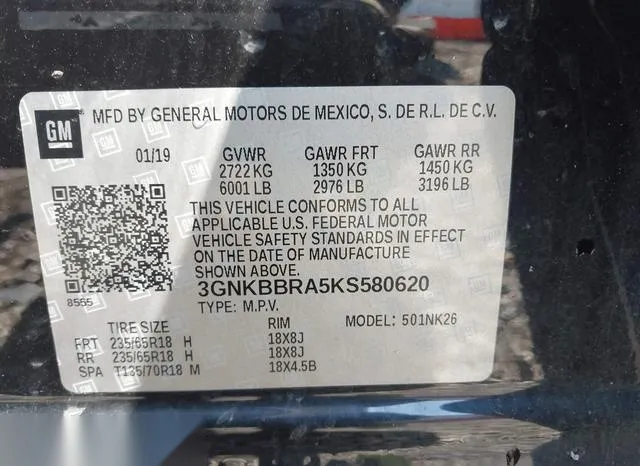 3GNKBBRA5KS580620 2019 2019 Chevrolet Blazer 9