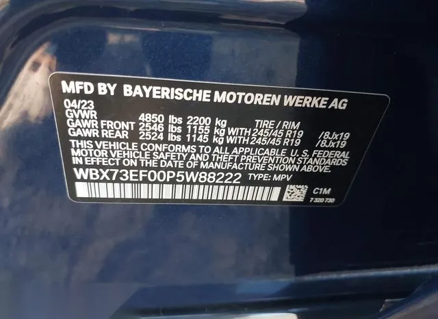 WBX73EF00P5W88222 2023 2023 BMW X1- Xdrive28I 9