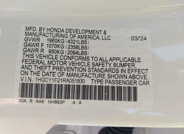 1HGCY1F21RA051830 2024 2024 Honda Accord- LX 9