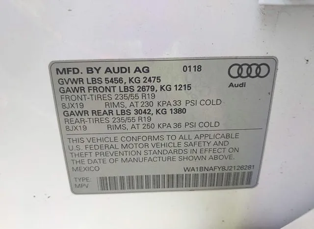 WA1BNAFY8J2126281 2018 2018 Audi Q5- 2-0T Premium/2-0T Tech 9