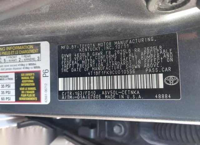 4T1BF1FK9CU010556 2012 2012 Toyota Camry- LE 9