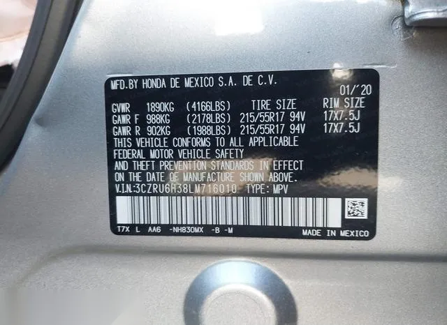 3CZRU6H38LM716010 2020 2020 Honda HR-V- Awd Lx 9