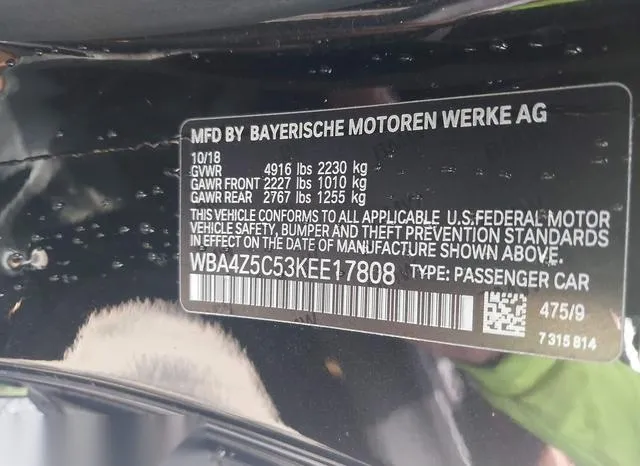 WBA4Z5C53KEE17808 2019 2019 BMW 4 Series- 440I 9