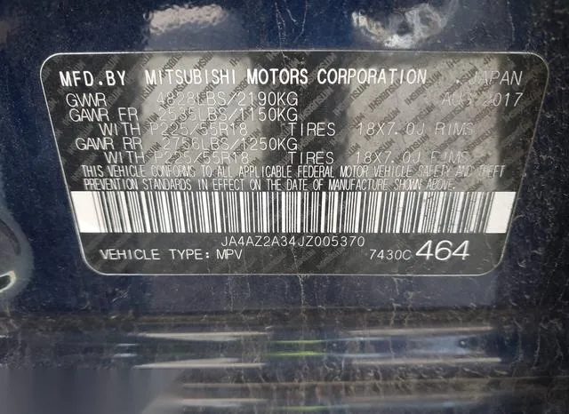 JA4AZ2A34JZ005370 2018 2018 Mitsubishi Outlander- ES 9