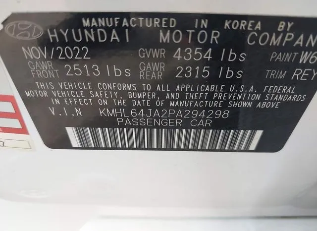 KMHL64JA2PA294298 2023 2023 Hyundai Sonata- Sel 9