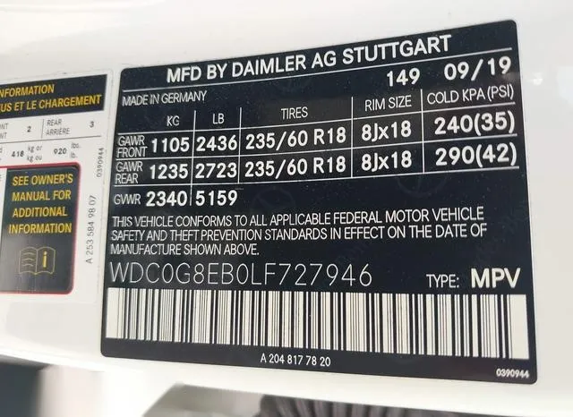 WDC0G8EB0LF727946 2020 2020 Mercedes-Benz GLC 300- 4Matic 9