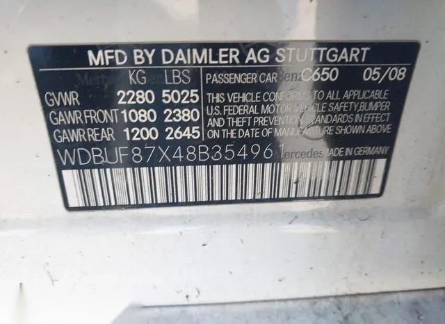 WDBUF87X48B354961 2008 2008 Mercedes-Benz E 350- 4Matic 9