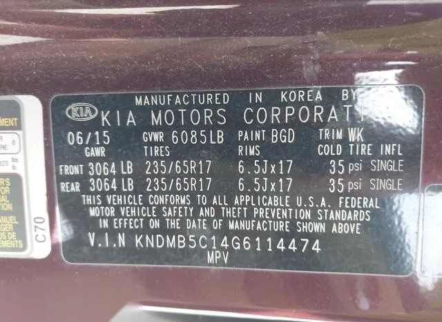 KNDMB5C14G6114474 2016 2016 KIA Sedona- LX 9