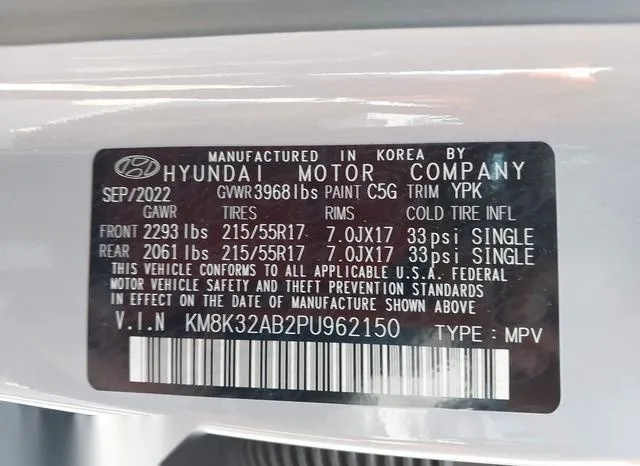 KM8K32AB2PU962150 2023 2023 Hyundai Kona- Sel 9