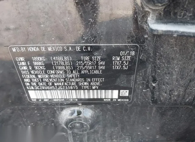 3CZRU6H57JG711815 2018 2018 Honda HR-V- EX 9