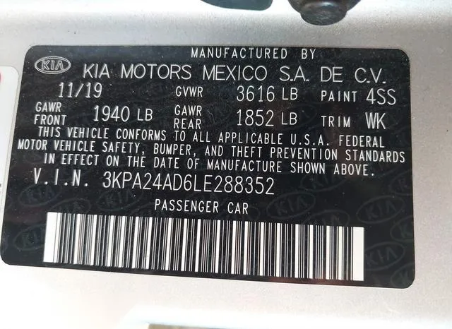 3KPA24AD6LE288352 2020 2020 KIA Rio- S 9