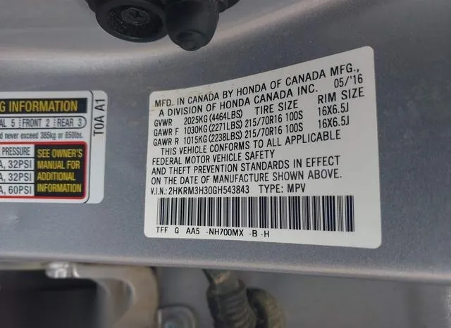 2HKRM3H30GH543843 2016 2016 Honda CR-V- LX 9