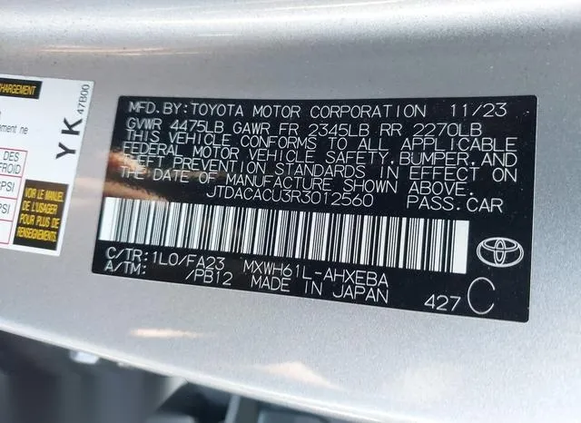 JTDACACU3R3012560 2024 2024 Toyota Prius- Prime SE 9