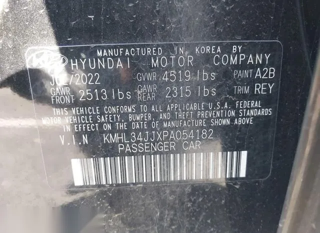 KMHL34JJXPA054182 2023 2023 Hyundai Sonata- Hybrid Sel 9