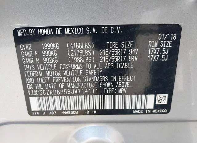 3CZRU6H56JM714111 2018 2018 Honda HR-V- EX 9