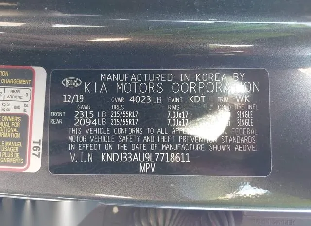 KNDJ33AU9L7718611 2020 2020 KIA Soul- EX 9