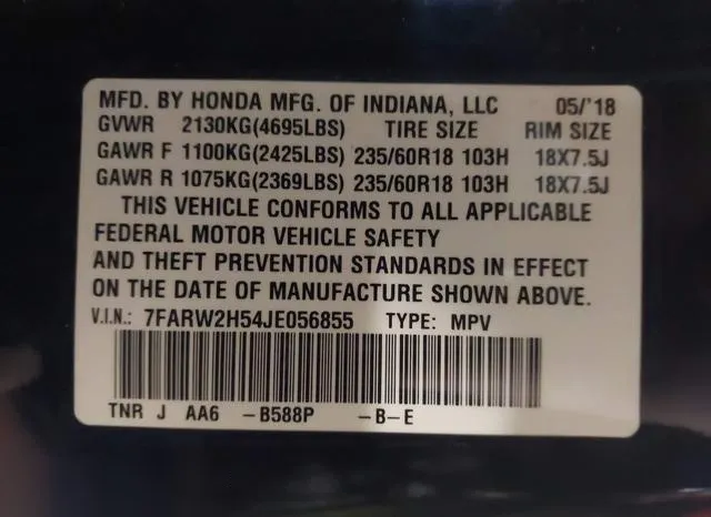 7FARW2H54JE056855 2018 2018 Honda CR-V- EX 9