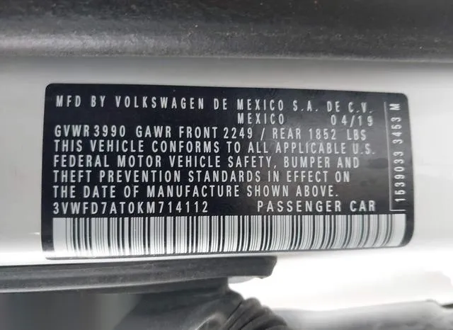 3VWFD7AT0KM714112 2019 2019 Volkswagen Beetle- 2-0T Final E 9