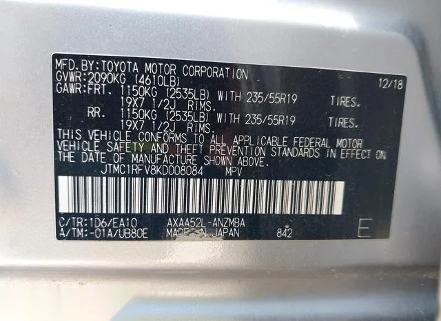 JTMC1RFV8KD008084 2019 2019 Toyota RAV4- Xle Premium 9