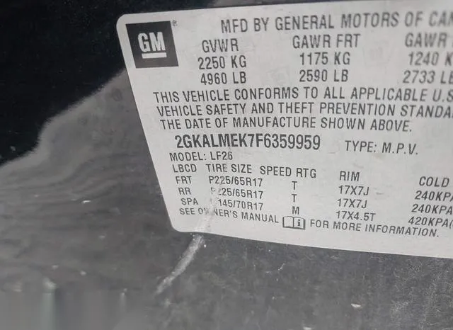 2GKALMEK7F6359959 2015 2015 GMC Terrain- Sle-1 9