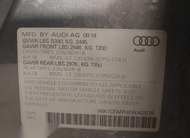 WA1CFAFP4FA042576 2015 2015 Audi Q5- 2-0T Premium 9