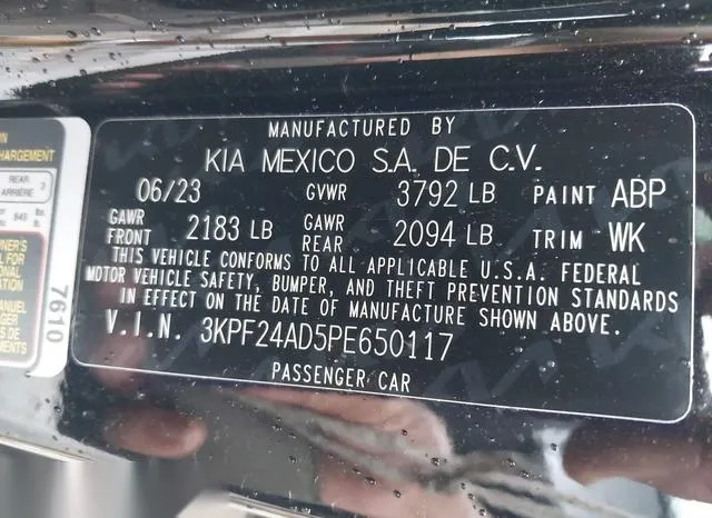 3KPF24AD5PE650117 2023 2023 KIA Forte- Lxs 9