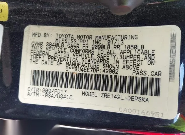 5YFBU4EE7DP142902 2013 2013 Toyota Corolla- S 9