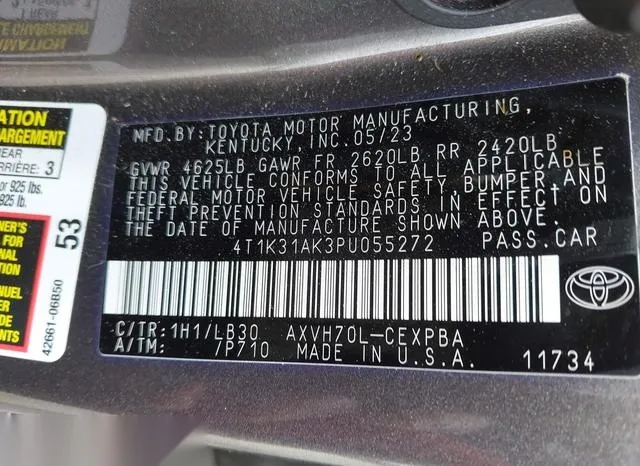 4T1K31AK3PU055272 2023 2023 Toyota Camry- Xse Hybrid 9