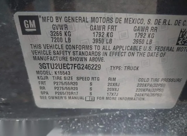 3GTU2UEC7FG246229 2015 2015 GMC Sierra- 1500 Sle 9