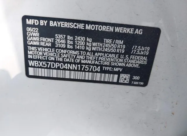 WBX57DP04NN175704 2022 2022 BMW X3- Xdrive30I 9