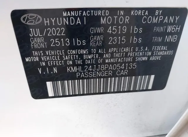 KMHL24JJ8PA054135 2023 2023 Hyundai Sonata- Hybrid Blue 9