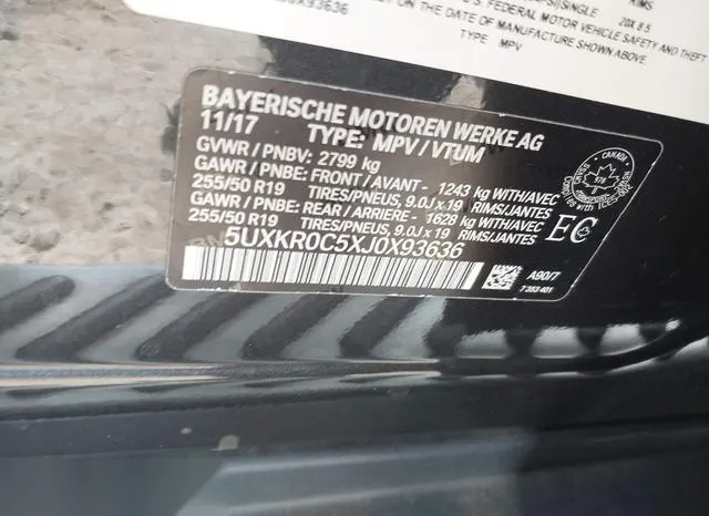 5UXKR0C5XJ0X93636 2018 2018 BMW X5- Xdrive35I 9