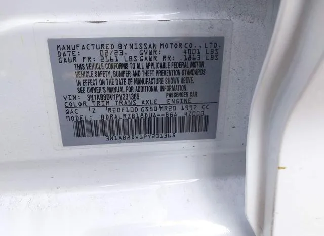 3N1AB8DV1PY231365 2023 2023 Nissan Sentra- Sr Xtronic Cvt 9