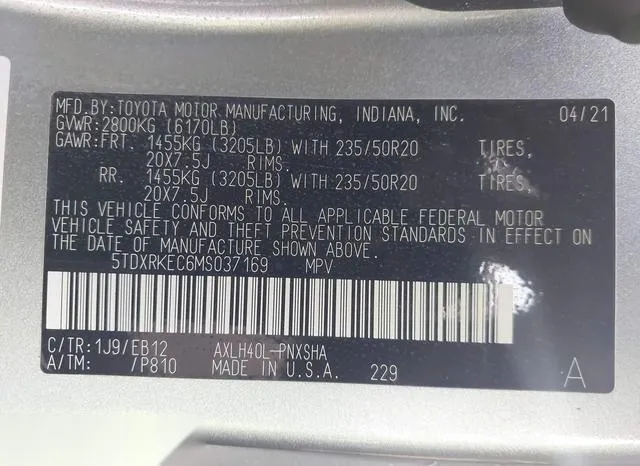 5TDXRKEC6MS037169 2021 2021 Toyota Sienna- Xse 9