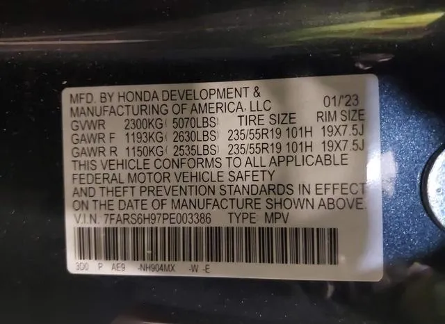 7FARS6H97PE003386 2023 2023 Honda CR-V- Hybrid Sport Touring 9