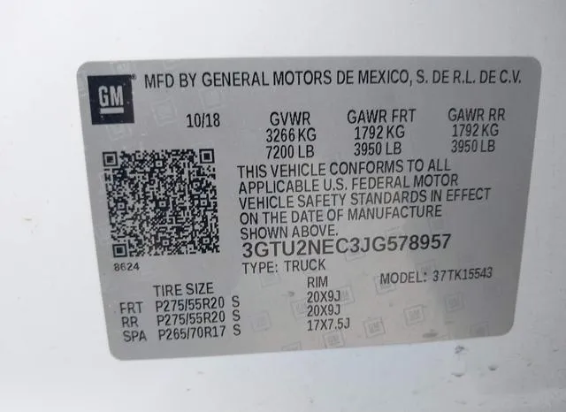 3GTU2NEC3JG578957 2018 2018 GMC Sierra- 1500 Slt 9