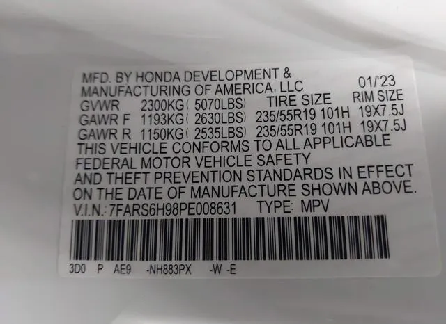 7FARS6H98PE008631 2023 2023 Honda CR-V- Hybrid Sport Touring 9