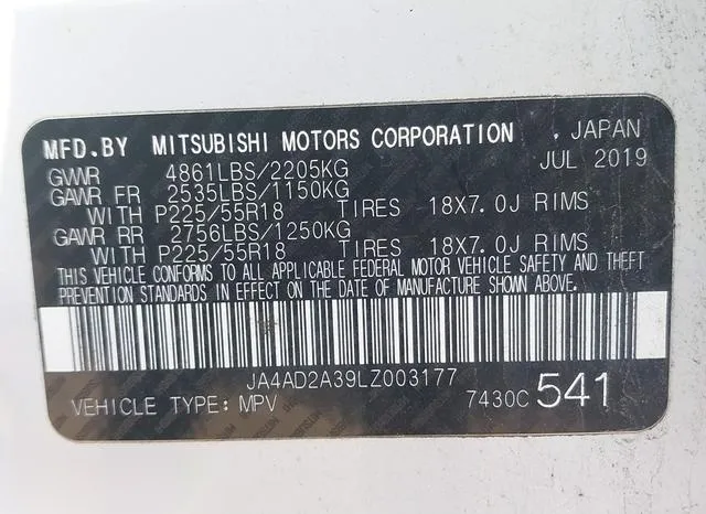 JA4AD2A39LZ003177 2020 2020 Mitsubishi Outlander- ES 2-4 9