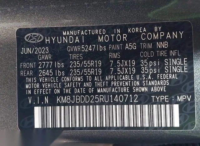 KM8JBDD25RU140712 2024 2024 Hyundai Tucson Plug-In Hybrid- Sel 9