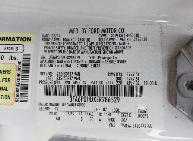 3FA6P0HDXER286529 2014 2014 Ford Fusion- SE 9