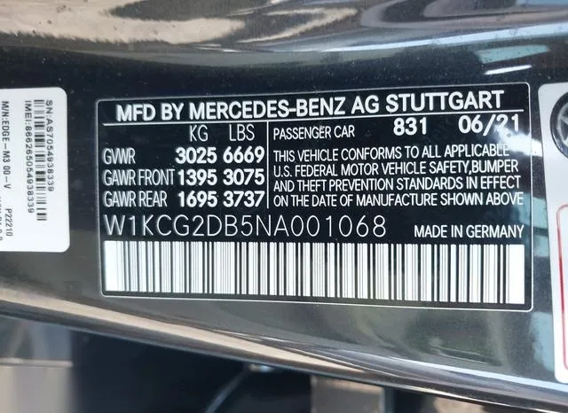 W1KCG2DB5NA001068 2022 2022 Mercedes-Benz EQS 450- 9