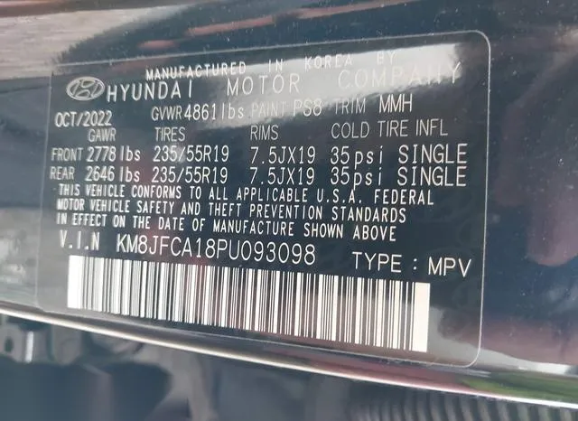 KM8JFCA18PU093098 2023 2023 Hyundai Tucson- Hybrid Sel Conve 9