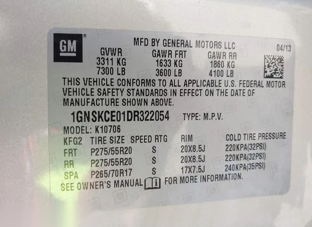 1GNSKCE01DR322054 2013 2013 Chevrolet Tahoe- Ltz 9