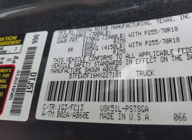 5TFEW5F16HX227181 2017 2017 Toyota Tundra- Sr5 5-7L V8 9