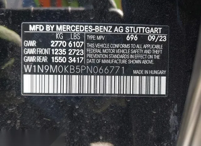 W1N9M0KB5PN066771 2023 2023 Mercedes-Benz Eqb 300 Suv- 4Matic 9