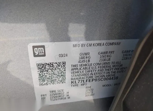 KL77LFEP8SC004438 2025 2025 Chevrolet Trax- Fwd Ls 9