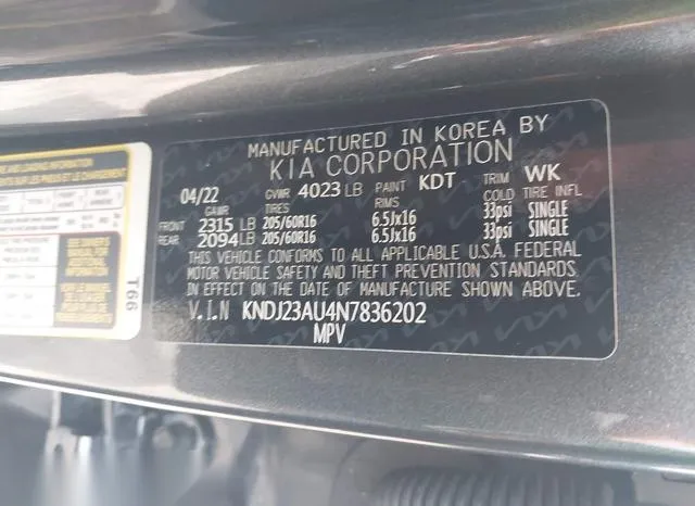 KNDJ23AU4N7836202 2022 2022 KIA Soul- LX 9