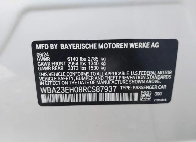 WBA23EH08RCS87937 2024 2024 BMW 7 Series- 740 I 9