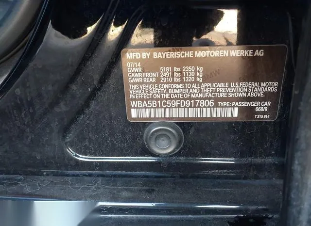 WBA5B1C59FD917806 2015 2015 BMW 5 Series- 535I 9